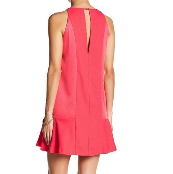 Parker Ronan Mini Dress Black White Color Block Cutout Keyhole Sleeveless L NWT - Picture 8 of 16